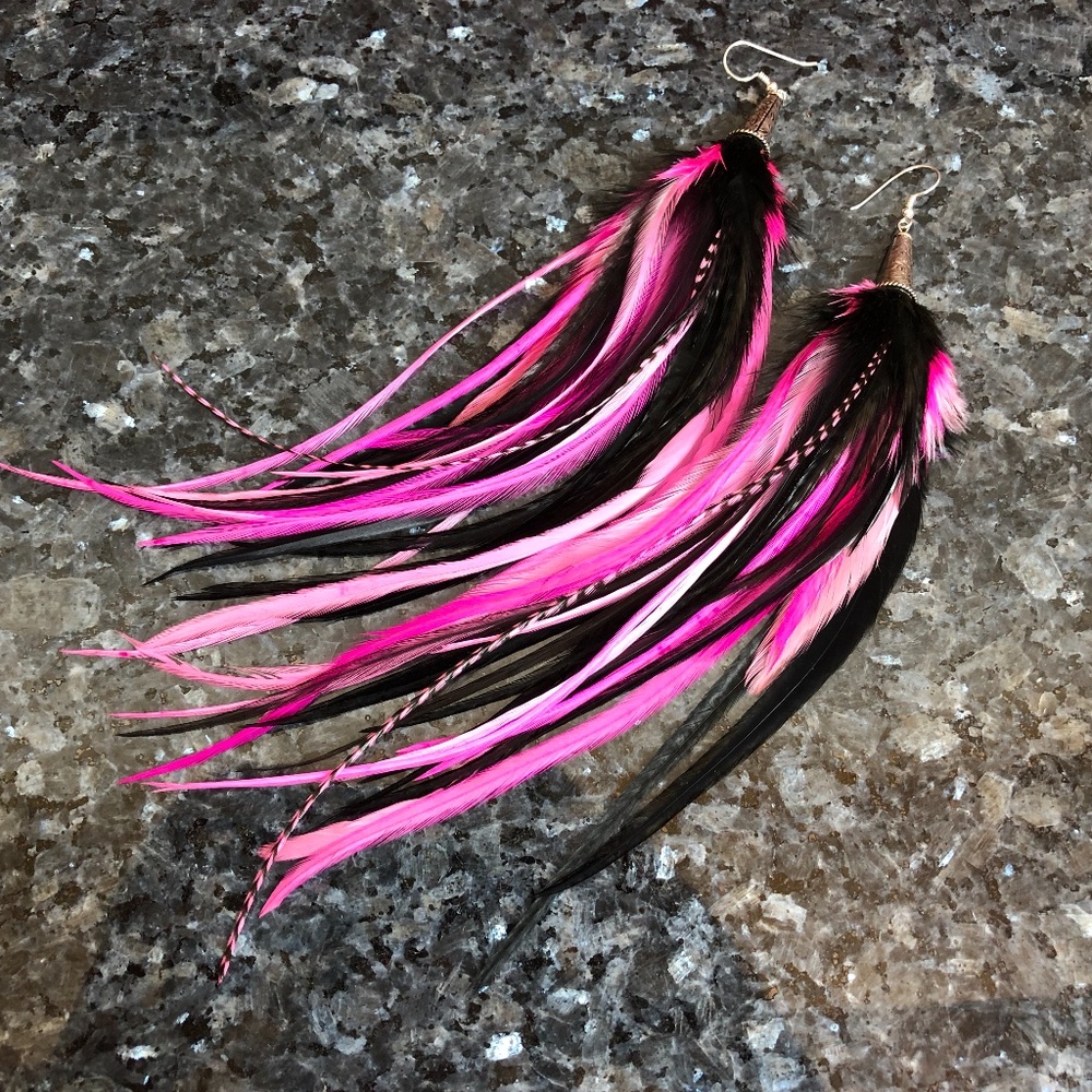 Real Feather Earrings ~ CELEBRATE - Picture 8 of 9